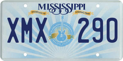 MS license plate XMX290