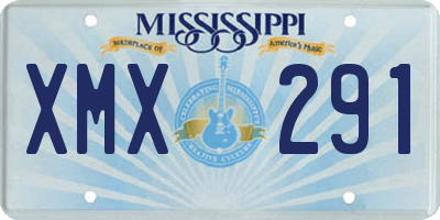MS license plate XMX291