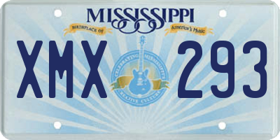MS license plate XMX293
