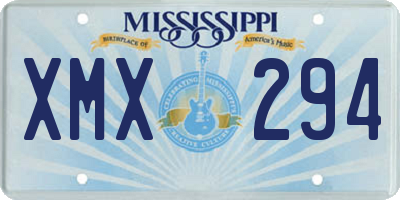 MS license plate XMX294