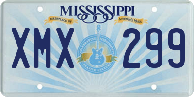 MS license plate XMX299