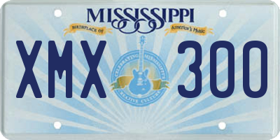 MS license plate XMX300