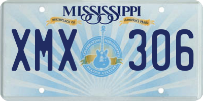 MS license plate XMX306