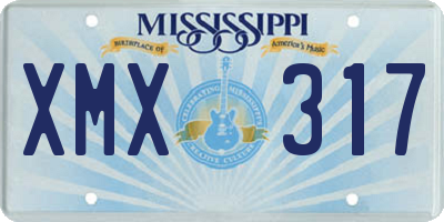 MS license plate XMX317