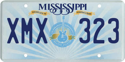 MS license plate XMX323
