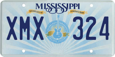 MS license plate XMX324
