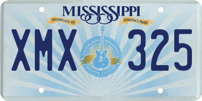 MS license plate XMX325