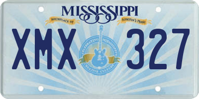 MS license plate XMX327