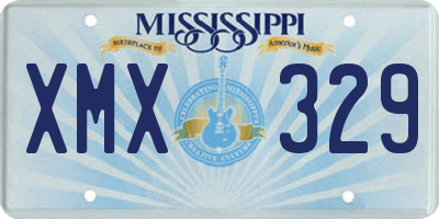 MS license plate XMX329