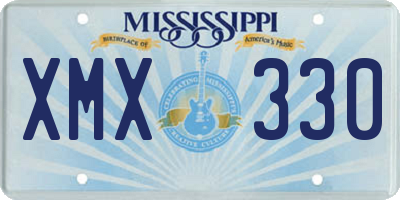 MS license plate XMX330