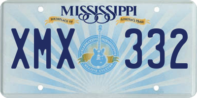 MS license plate XMX332