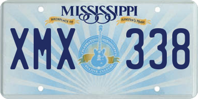 MS license plate XMX338