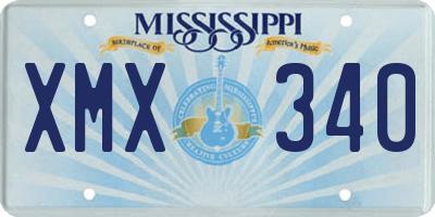 MS license plate XMX340