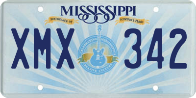 MS license plate XMX342