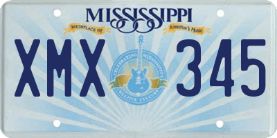 MS license plate XMX345