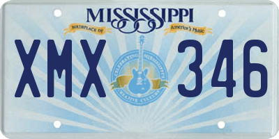 MS license plate XMX346