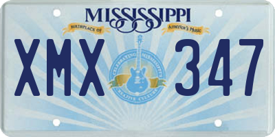 MS license plate XMX347