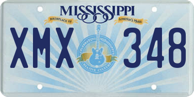MS license plate XMX348