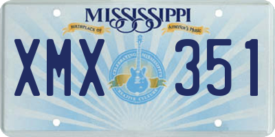 MS license plate XMX351