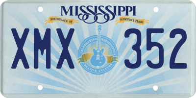 MS license plate XMX352