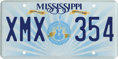 MS license plate XMX354