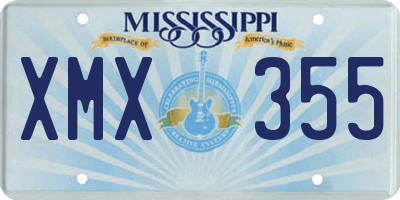 MS license plate XMX355