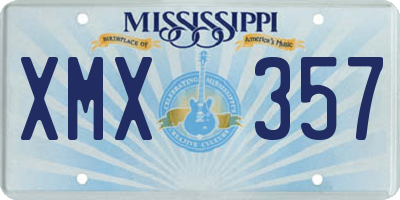MS license plate XMX357
