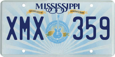 MS license plate XMX359