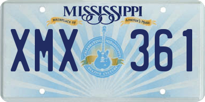 MS license plate XMX361