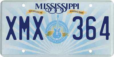 MS license plate XMX364