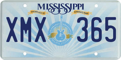 MS license plate XMX365