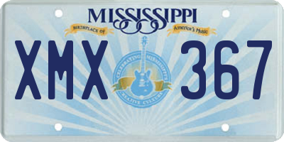 MS license plate XMX367