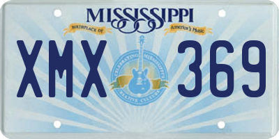 MS license plate XMX369