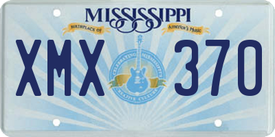 MS license plate XMX370