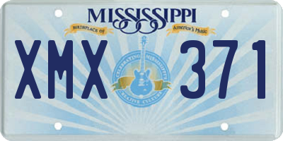 MS license plate XMX371