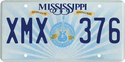 MS license plate XMX376