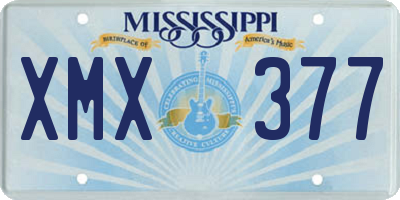 MS license plate XMX377