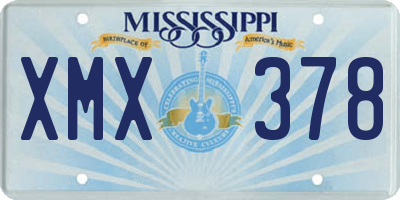 MS license plate XMX378