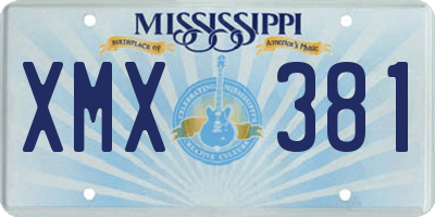 MS license plate XMX381