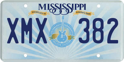 MS license plate XMX382