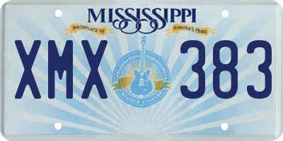 MS license plate XMX383