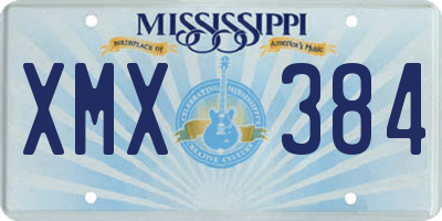 MS license plate XMX384