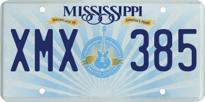 MS license plate XMX385