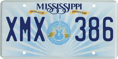MS license plate XMX386