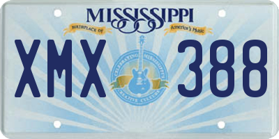 MS license plate XMX388