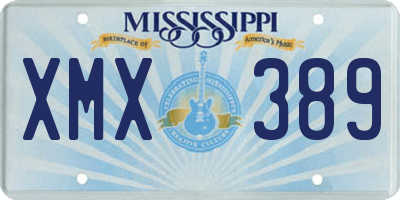 MS license plate XMX389