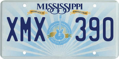 MS license plate XMX390