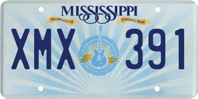 MS license plate XMX391