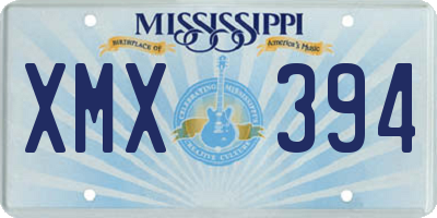 MS license plate XMX394