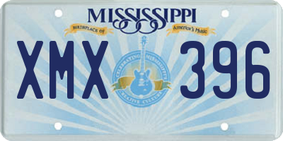 MS license plate XMX396